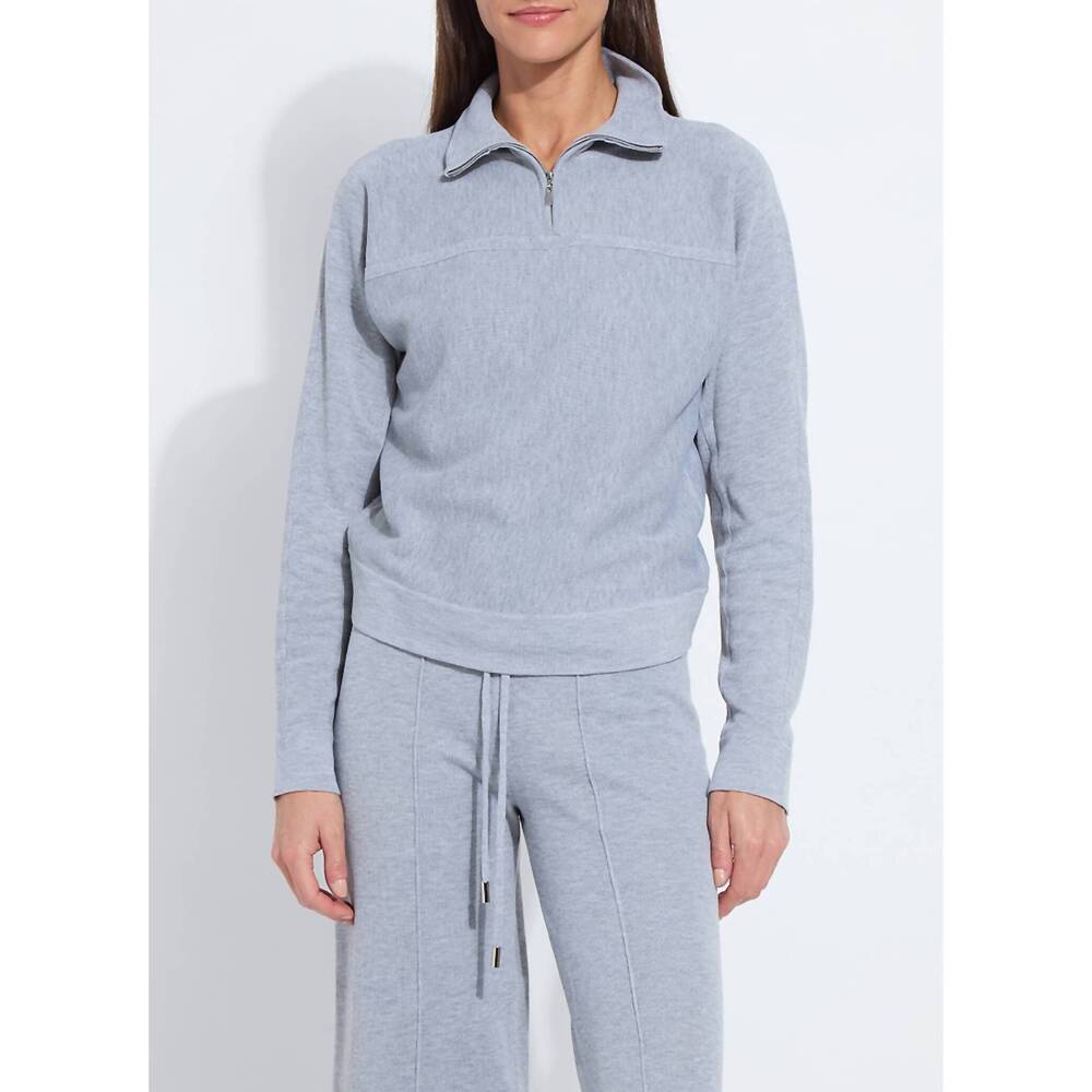 NEW LYSSE viola knit lounge sweatshirt in grey mel
